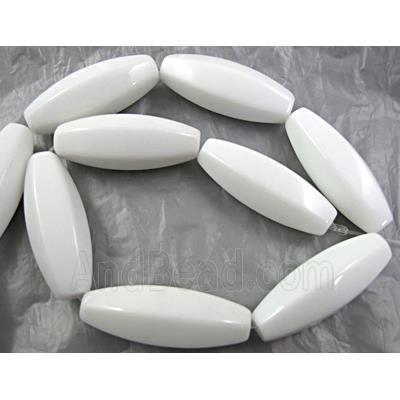 White Porcelain Beads, faceted