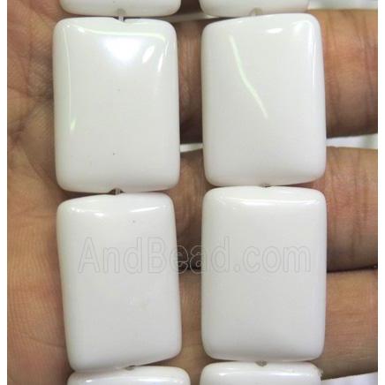 White Porcelain Beads, rectangle
