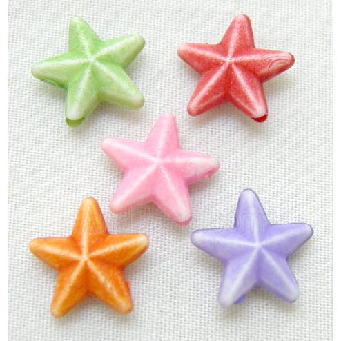 colorful Plastic Beads, mixed, star