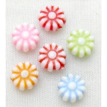colorful Plastic Beads, mixed, flat-round