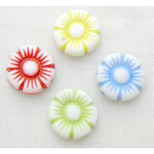 colorful Plastic Beads, mixed, flower