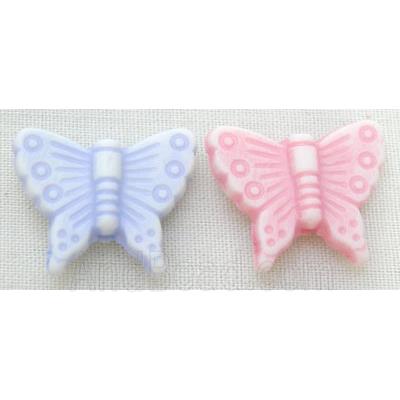 colorful Plastic Beads, mixed, Butterfly