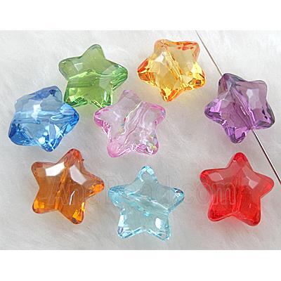 Star Acrylic Bead,Transparent, mixed
