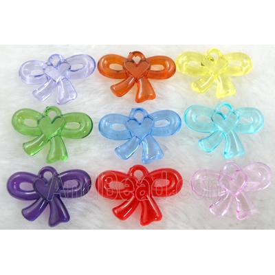 Acrylic pendant, bowknot, mixed color