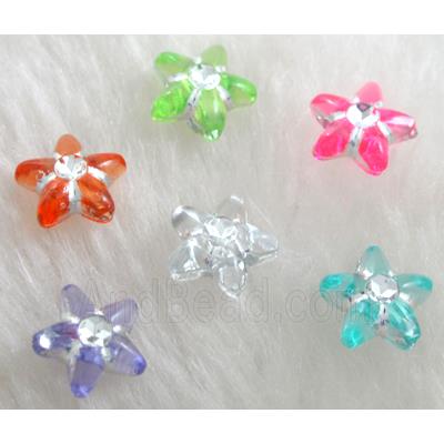 star Acrylic Bead, Acrylic Rhinestone diamond, mixed 