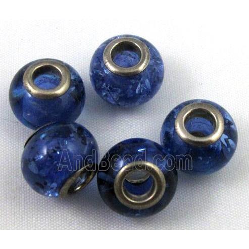 Amber Beads, NR, rondelle, blue