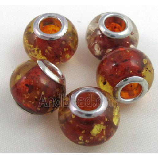 Amber Beads, NR, rondelle, red