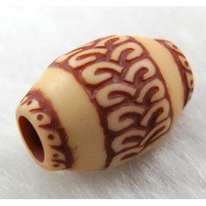 Antique Style red plastic bead, barrel