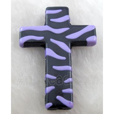 Zebra Resin Cross Beads Purple