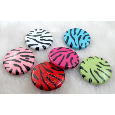 Zebra Resin Coin Beads Mixed