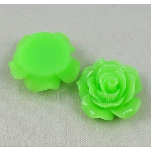 resin bead, rose, flat back