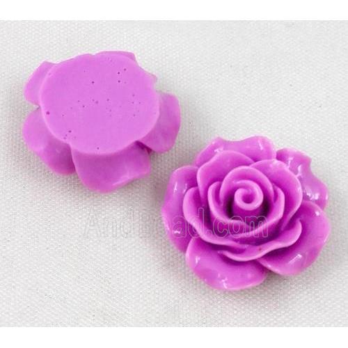 resin bead, rose, flat back