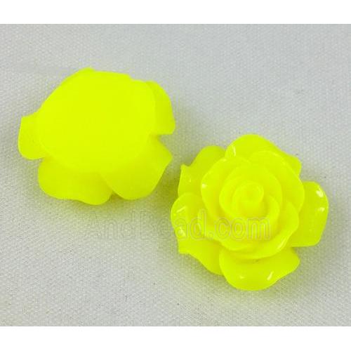 resin bead, rose, flat back