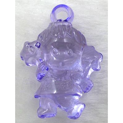 Acrylic pendant, angel, lavender