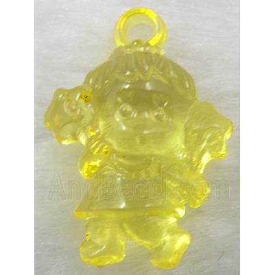 Acrylic pendant, angel, mixed color