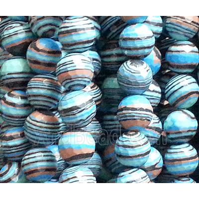 resin & stone beads, faceted round, tuquoise blue