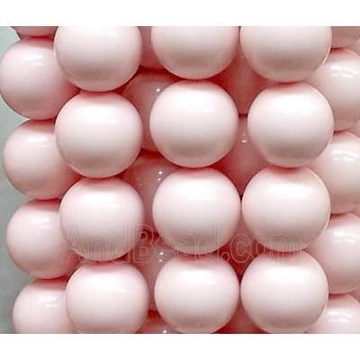 resin & stone bead, round, pink