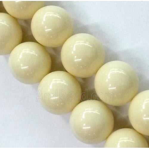Resin Bead, cream-colored, round