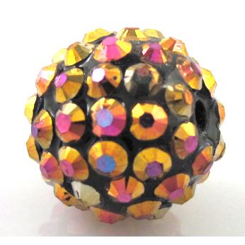 Round crystal rhinestone bead