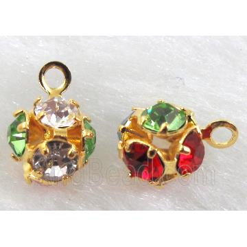 Colorful Round Ball Middle East Rhinestone Pendant Beads