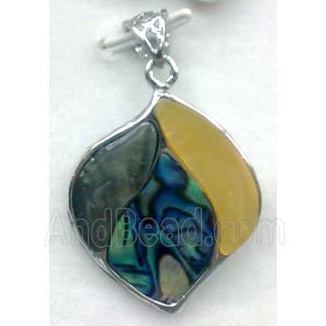 Paua Abalone shell pendant, mxied