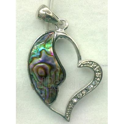 Paua Abalone shell pendant, mxied