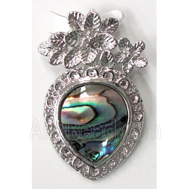 Paua Abalone shell pendant, mxied