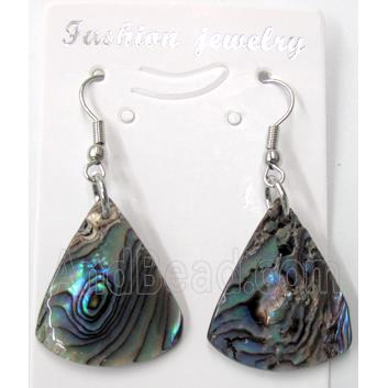 Paua Abalone shell earring, teardrop, mxied