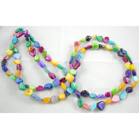 32 inches strin gof freshwater shell beads, chip, freeform, mixed color