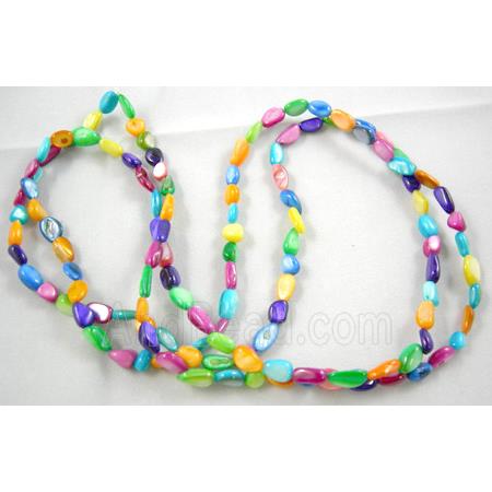 32 inches strin gof freshwater shell beads, chip, freeform, mixed color