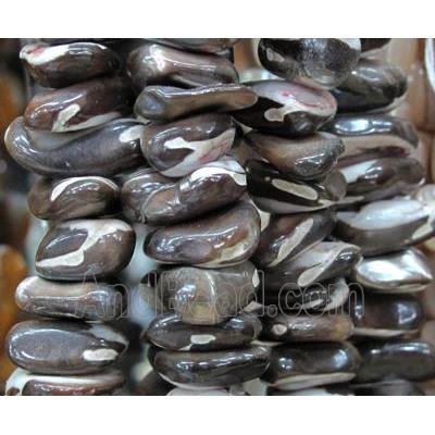 Fresh water shell bead, freeform