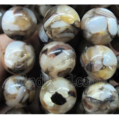 mother of pearl bead, round
