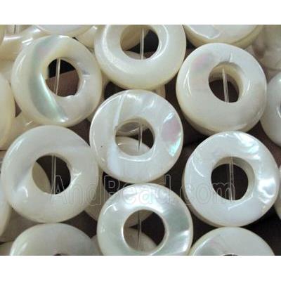 white mother of pearl bead, ring