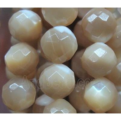 mother of pearl bead, faceted round
