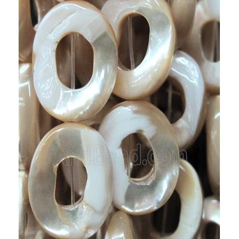 mother of pearl bead, oval ring