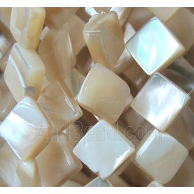 mother of pearl bead, square