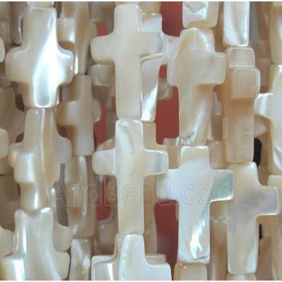 mother of pearl bead, cross
