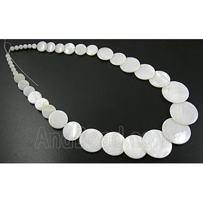 17 inches of freshwater shell necklace, white