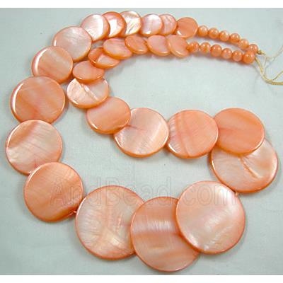 17 inches of freshwater shell necklace, pink