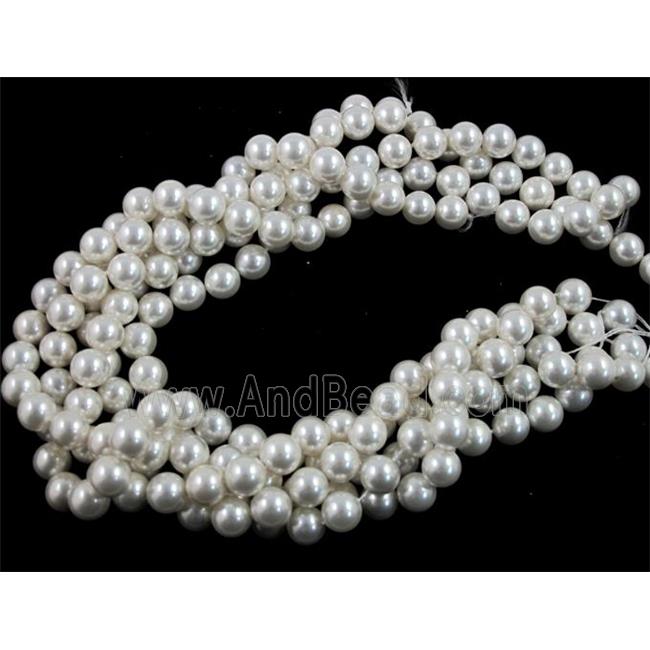 round white Pearlized Shell Beads
