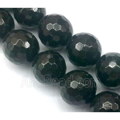 pearlized shell beads, faceted round, black