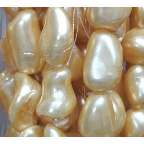 Pearlized Shell Beads, freeform, pink