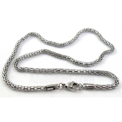 Stainless steel Necklace, platinum plated
