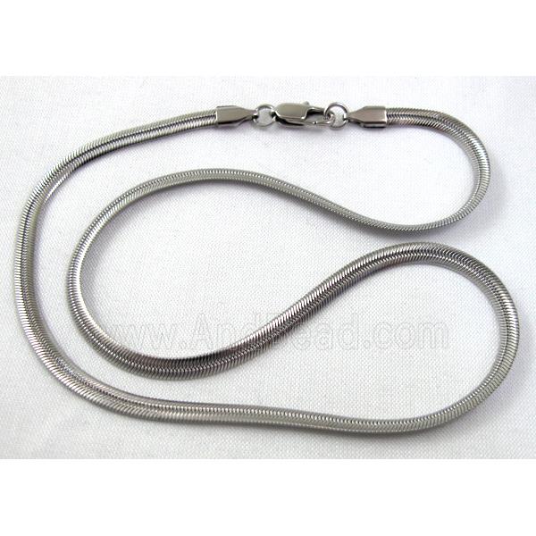 Stainless steel Necklace Chain, platinum plated