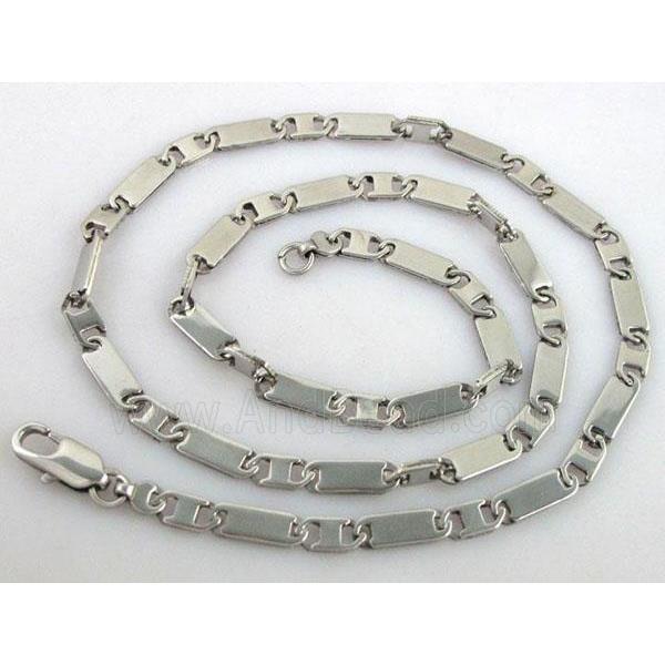 Stainless steel Necklace, platinum plated