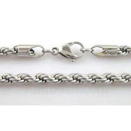Stainless Steel Necklace, platinum plated