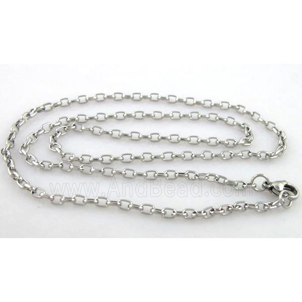 Stainless Steel Necklace, platinum plated