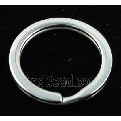 Stainless Steel Ring Keychain Platinum Plated
