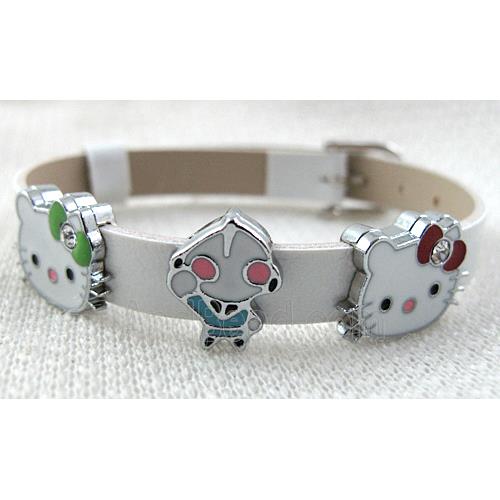 PU Leather Bracelet Strap, mixed, adjustable
