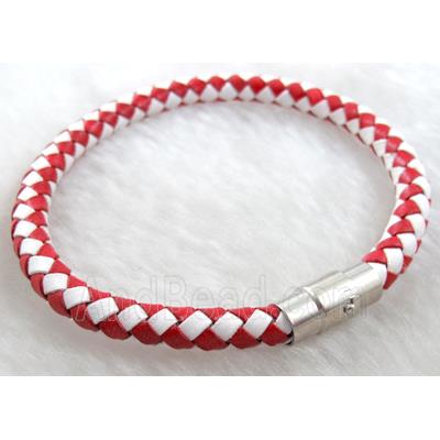 Leather Bracelet, magnetic clasp